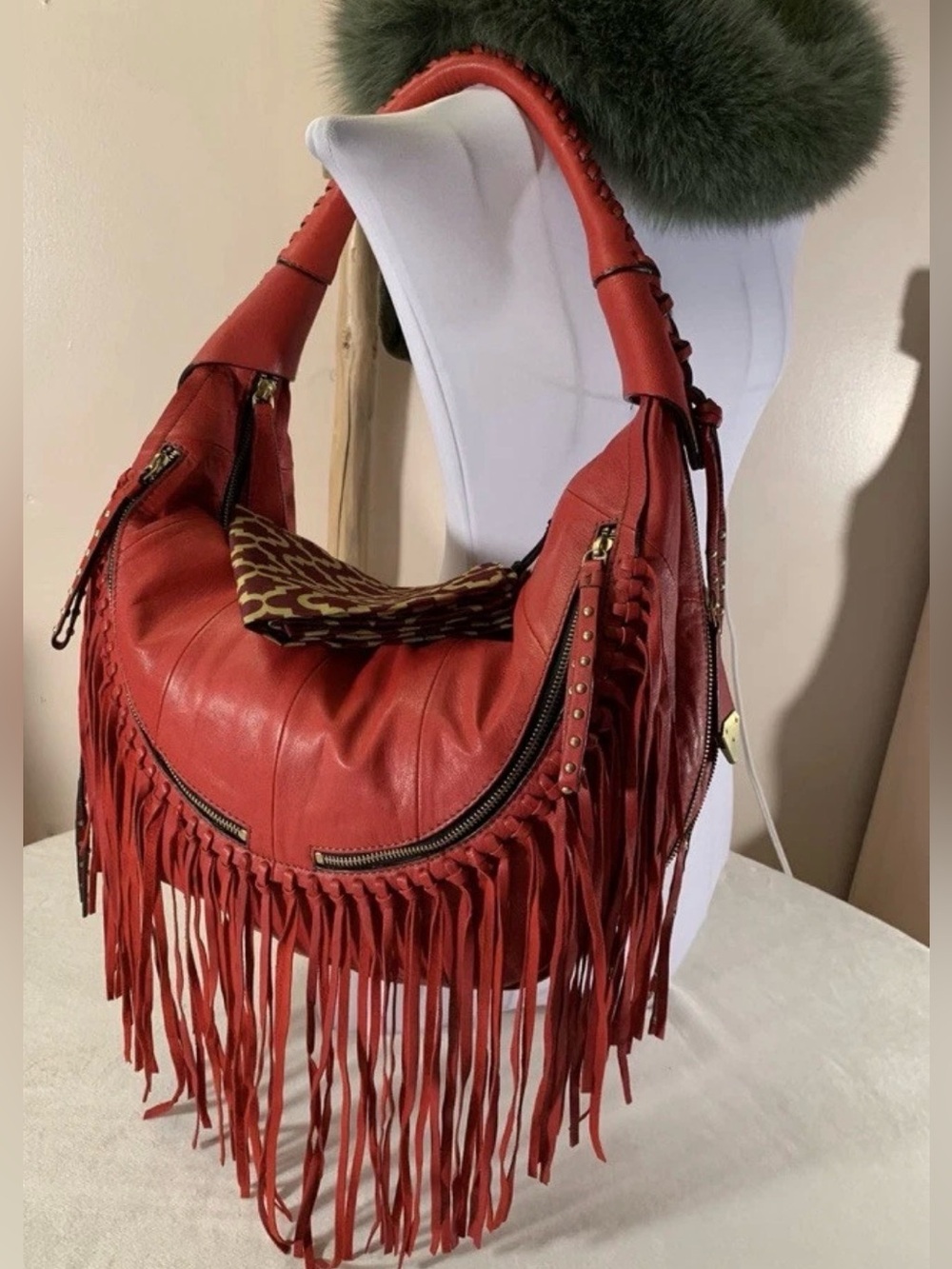 💝 OrYANY Angie Shoulder HandBag Rare Color Red New W Tags